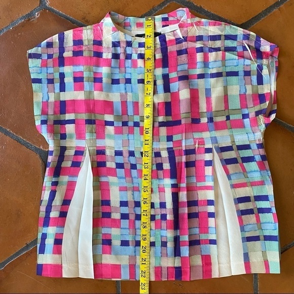 Cotélac France Watercolor Block Pattern Blouse - Picture 7 of 8